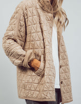 Ladies Fall Winter Jacket Quilted Cotton Triangle Twisted Thickened Knitting Double Pocket Turn Down Collar Coat