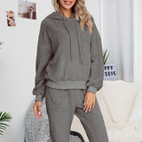 New Double-Sided Velvet Hooded Sweater Pajamas Casual Women Clothing Fashion Suit Women