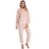 New Double-Sided Velvet Hooded Sweater Pajamas Casual Women Clothing Fashion Suit Women