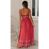 Summer Swing  Women Clothing Bohemian V-neck Strap Floral Dress