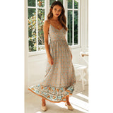 Summer Swing  Women Clothing Bohemian V-neck Strap Floral Dress