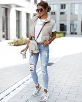 Streetstyle Women Clothing Vintage Stretch High Waist Ripped Ripped Jeans