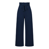 Fashion Style Workwear Women Dress Work Pant Casual All-Matching Wide Leg Trousers with Belt Commuting Pants Summer