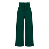 Fashion Style Workwear Women Dress Work Pant Casual All-Matching Wide Leg Trousers with Belt Commuting Pants Summer