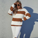 Clothing Pullover Loose round Neck Multicolor Sweater