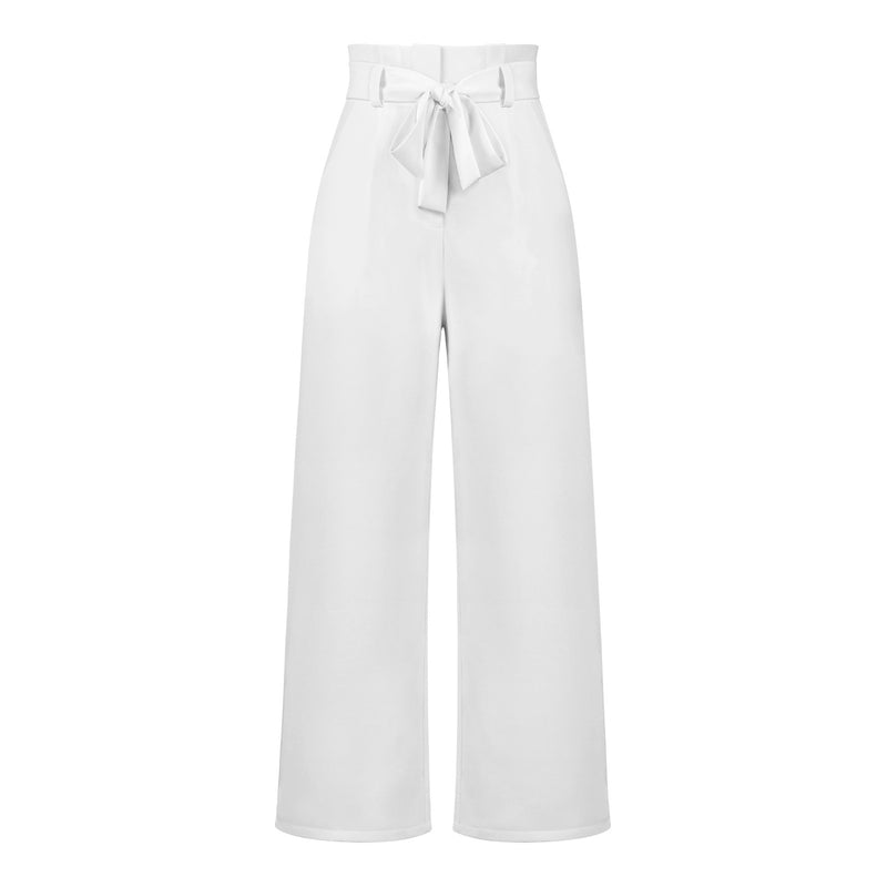 Fashion Style Workwear Women Dress Work Pant Casual All-Matching Wide Leg Trousers with Belt Commuting Pants Summer