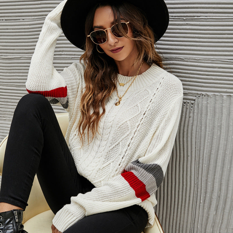 Loose Pullover Sweater Clothing Loose round Neck Long Sleeve Knitted Sweater