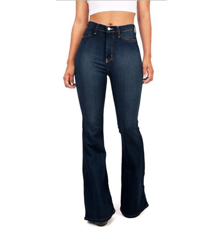 High Waist Skinny Jeans Women Wide Leg Slimming Long Flared Pants Plus size