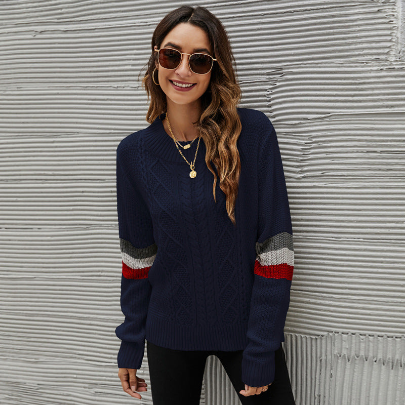 Loose Pullover Sweater Clothing Loose round Neck Long Sleeve Knitted Sweater