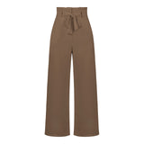 Fashion Style Workwear Women Dress Work Pant Casual All-Matching Wide Leg Trousers with Belt Commuting Pants Summer