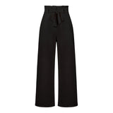 Fashion Style Workwear Women Dress Work Pant Casual All-Matching Wide Leg Trousers with Belt Commuting Pants Summer