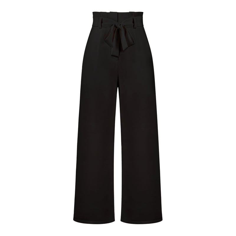 Fashion Style Workwear Women Dress Work Pant Casual All-Matching Wide Leg Trousers with Belt Commuting Pants Summer